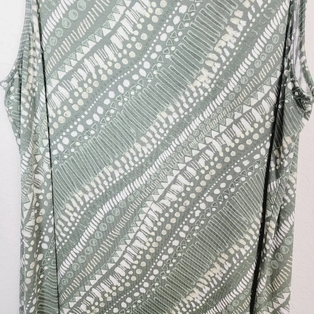 Chico's Assymetrical Midi Dress Size 3 Women's XL Green Lounge Wear Comfort